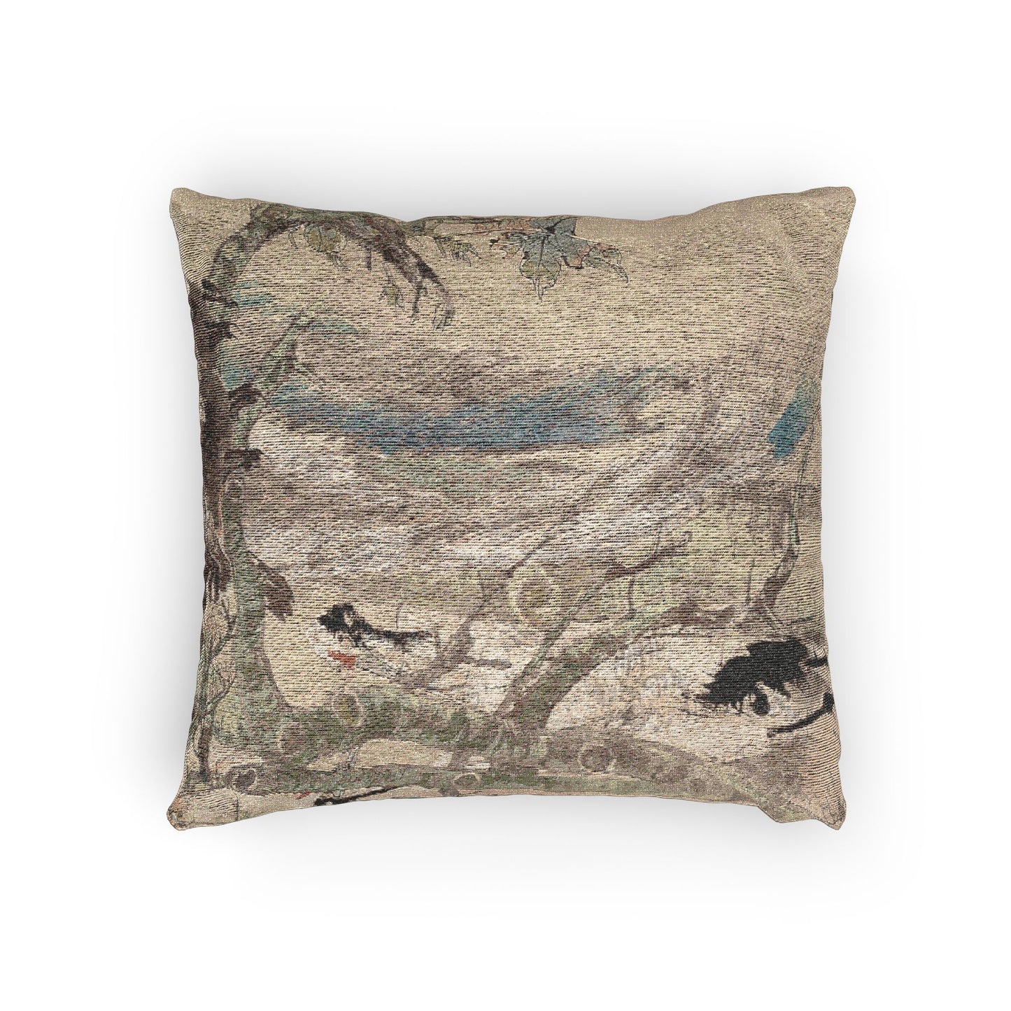 The Five Virtues Rooster Woven Pillow