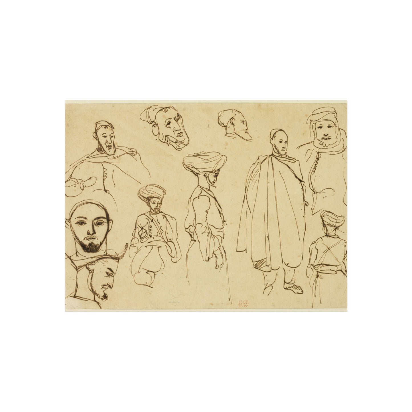Eugène Delacroix - Sketches of Algerian Men | Fine Art Poster