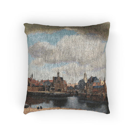 View of Delft — Johannes Vermeer Woven Pillow