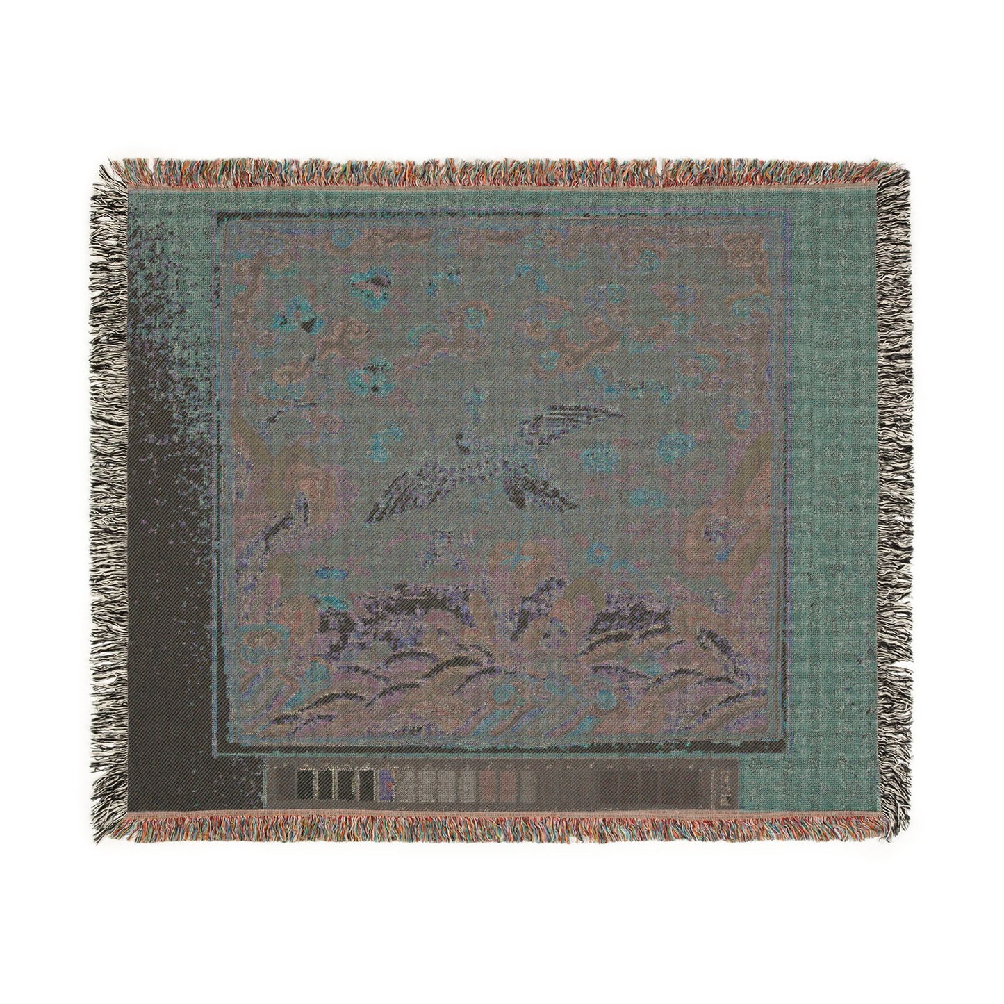 150_rank-badge-with-bird-and-flower-motifs | Woven Tapestry Blanket