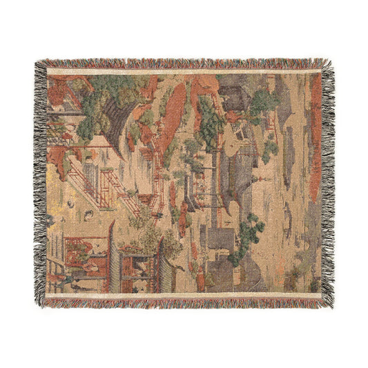 Scenic View of Suzhou Woven Throw Blanket