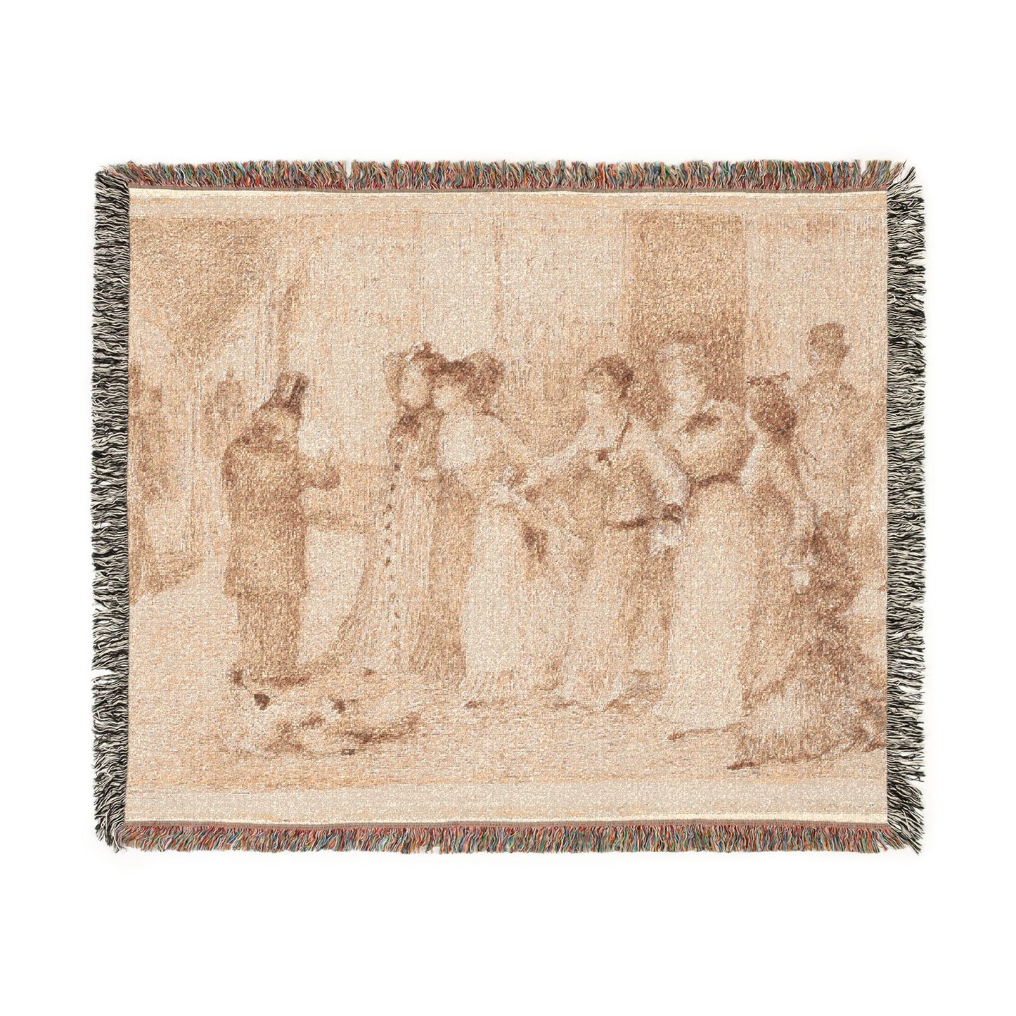 Pierre-Auguste Renoir - Workers' Daughters on the Outer Boulevard (Illustration for Émile Zola's L'Assommoir ) | Woven Tapestry Blanket