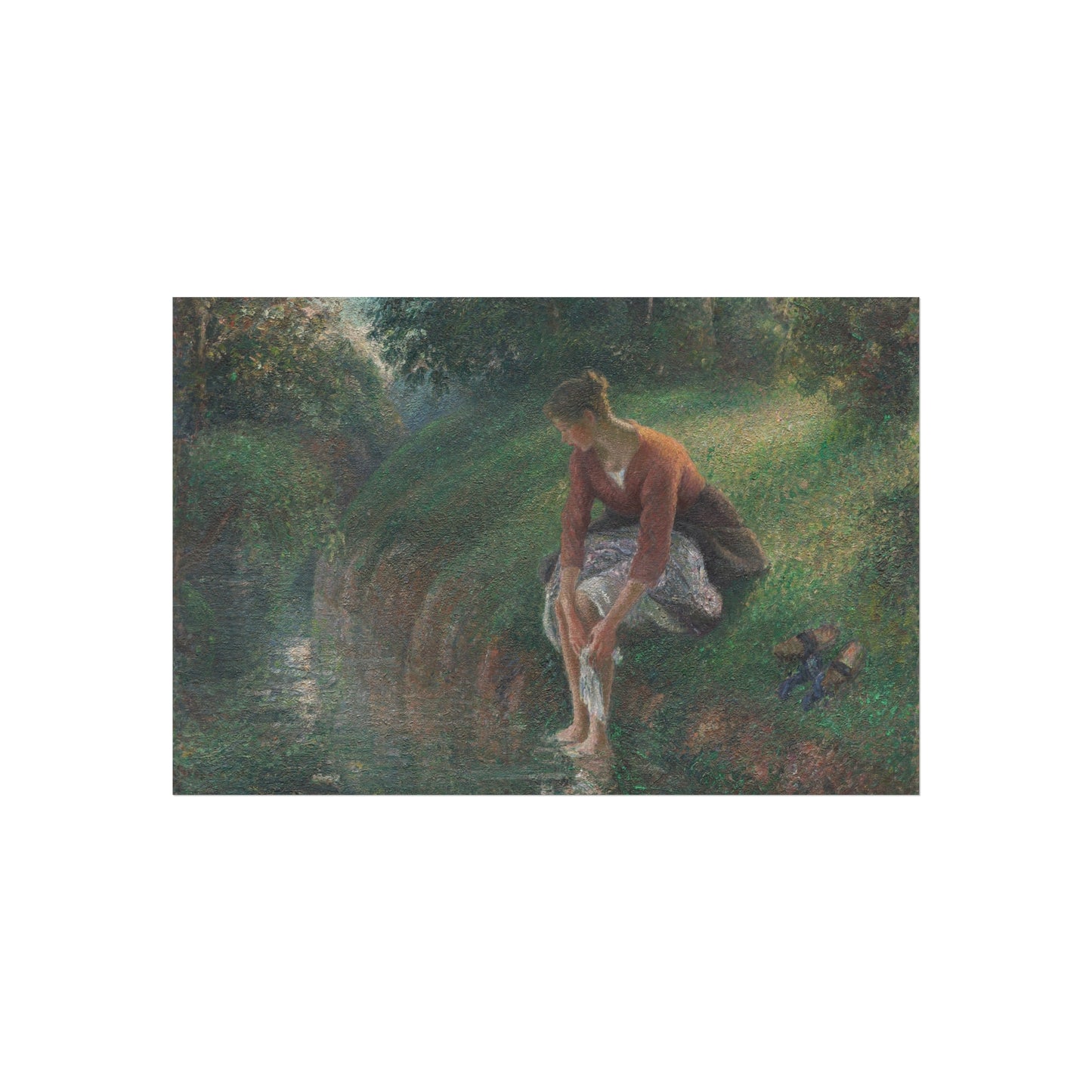 Camille Pissarro - Woman Bathing Her Feet in a Brook | Fine Art Poster