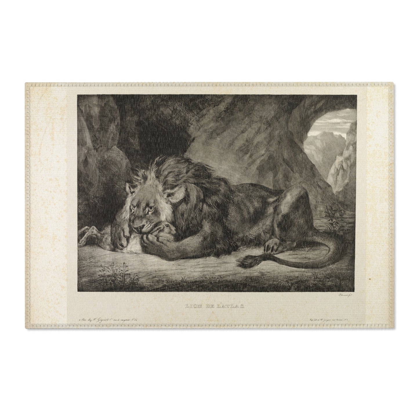 Eugène Delacroix - Lion of the Atlas Mountains | Area Rug