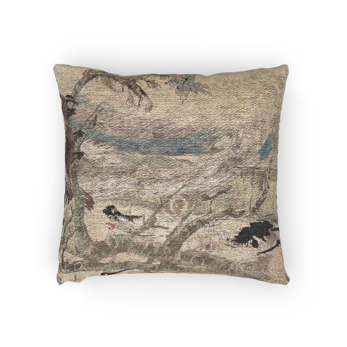 The Five Virtues Rooster Woven Pillow