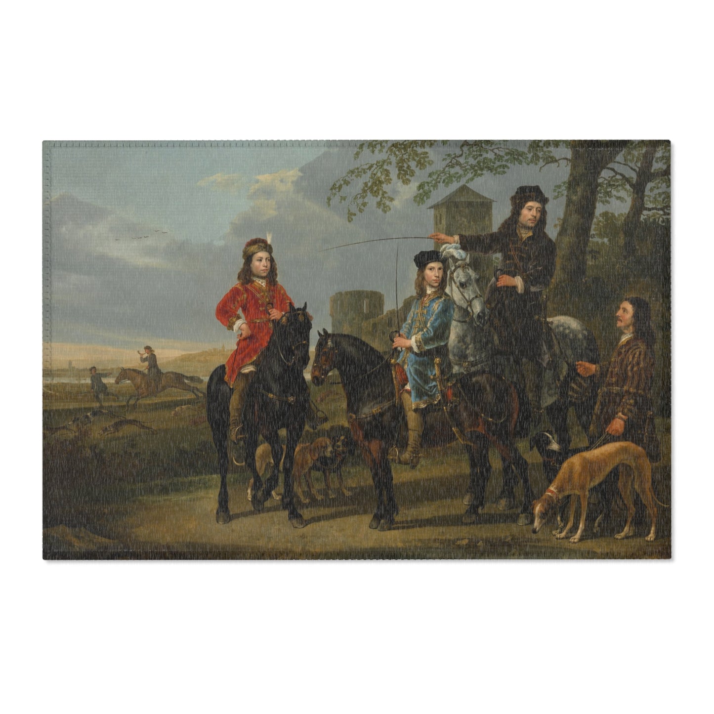 Equestrian Portrait of Cornelis (1639–1680) and Michiel Pompe van Meerdervoort (1638–1653) with Their Tutor and Coachman | Area Rug