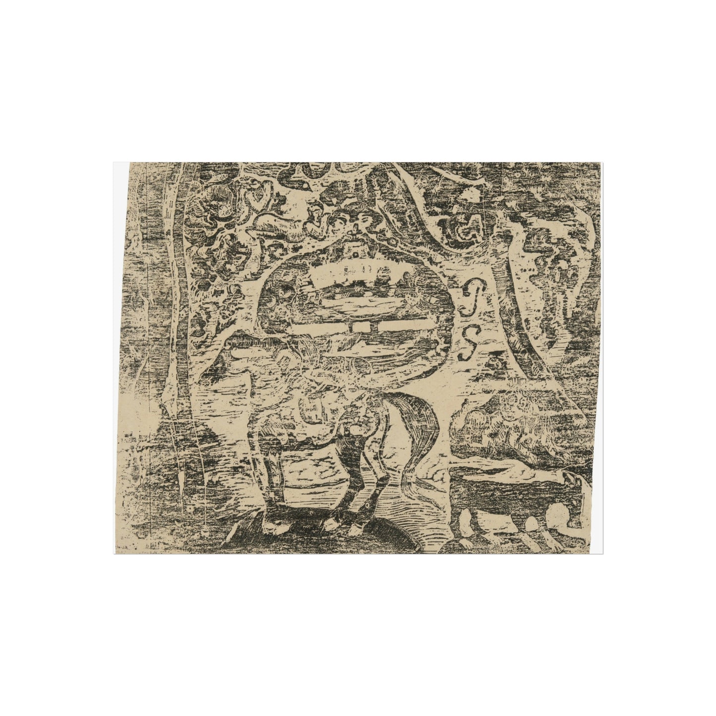 Paul Gauguin - Horse, with Other Animals and Ornaments | Fine Art Poster