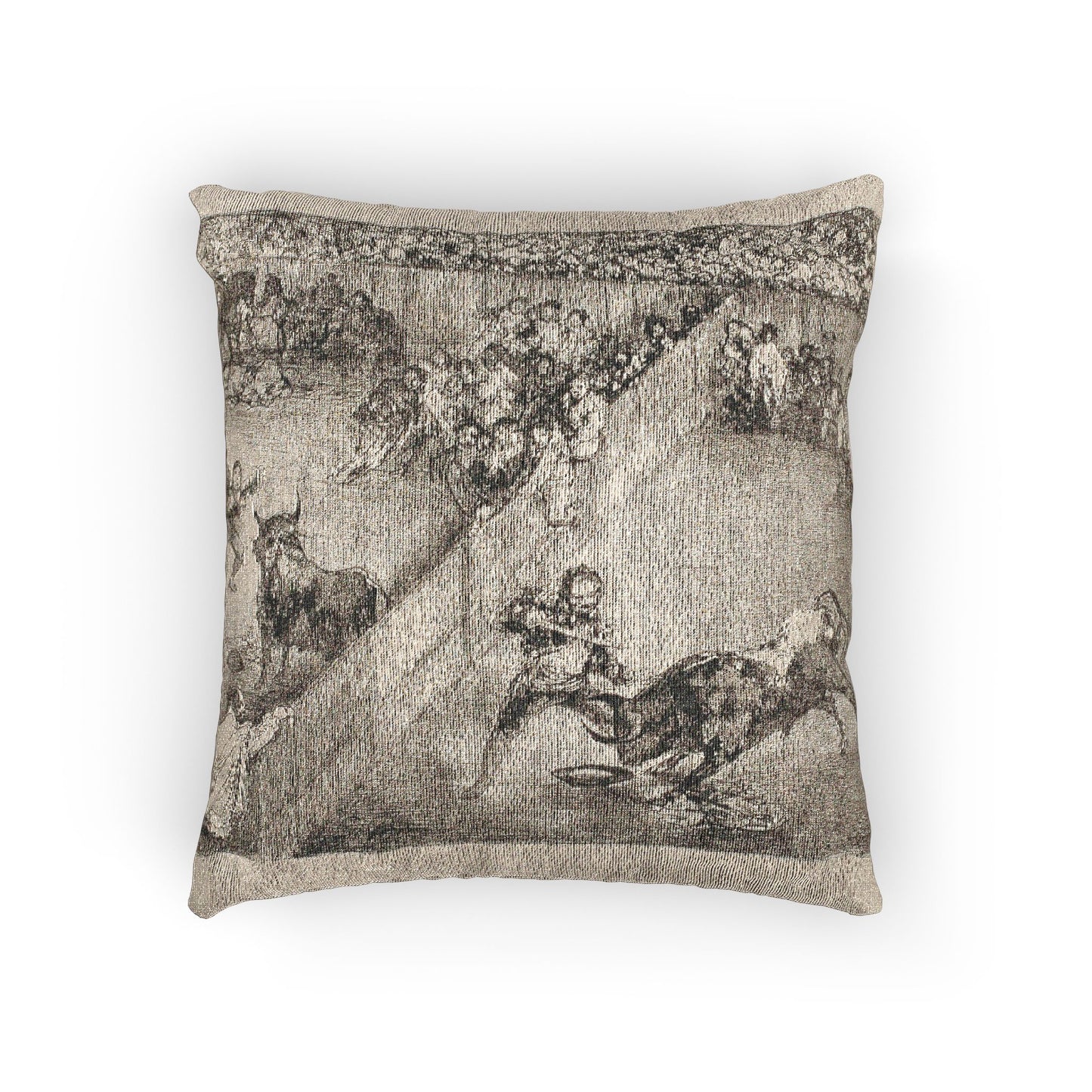 Francisco José de Goya y Lucientes - Bullfight in a divided ring, from The Bulls of Bordeaux | Woven Pillow
