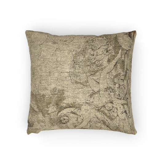 Figures, Chariot and Dog — Poussin Pillow