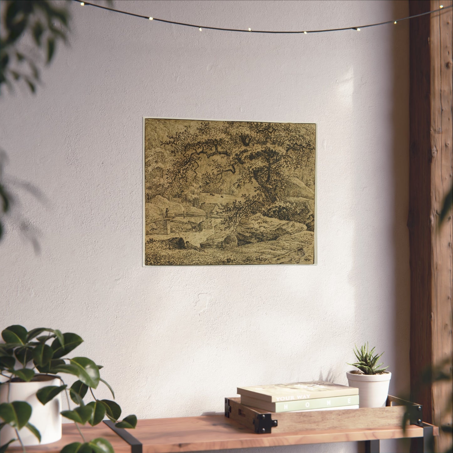 Jacob van Ruisdael - Landscape with Figure Resting Under Tree by Stream | Fine Art Poster