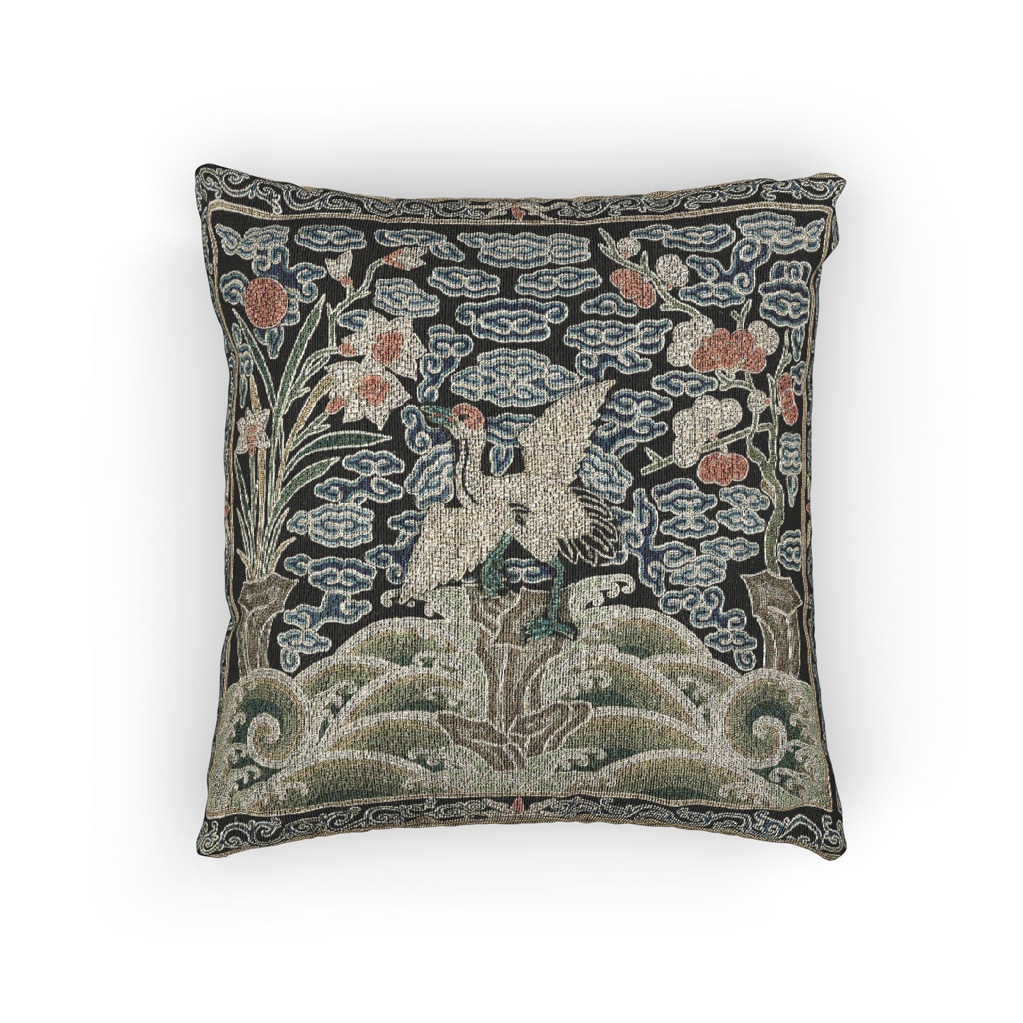 146_rank-badge-with-crane | Woven Pillow