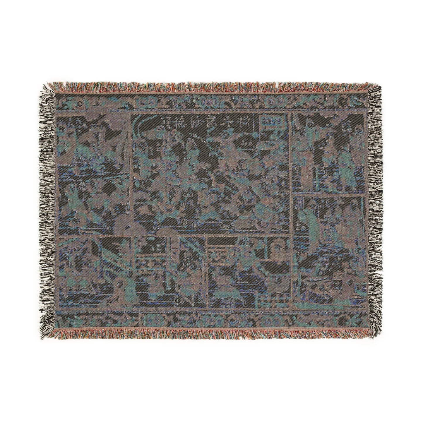 A Newly Cut Print: Scenes from the First Part of Outlaws of the Marsh Woven Throw Blanket
