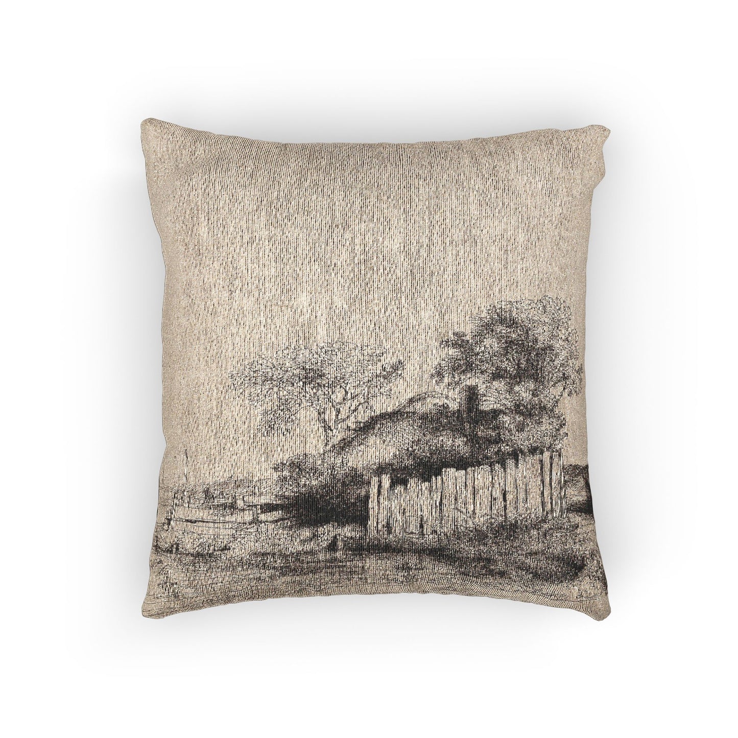 Rembrandt van Rijn - A Cottage with White Paling | Woven Pillow