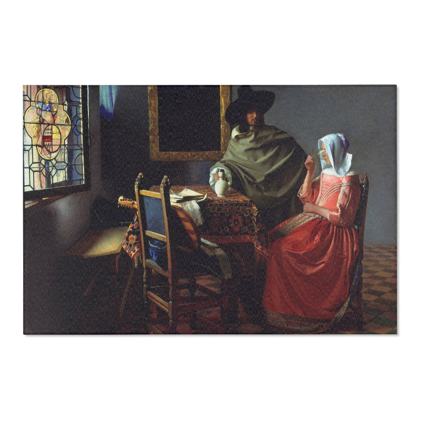 Jan Vermeer van Delft - The Glass of Wine - Google Art Project | Area Rug