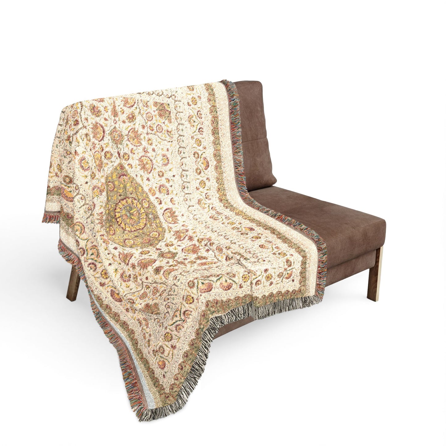 Spread with floral medallion pattern Woven Throw Blanket