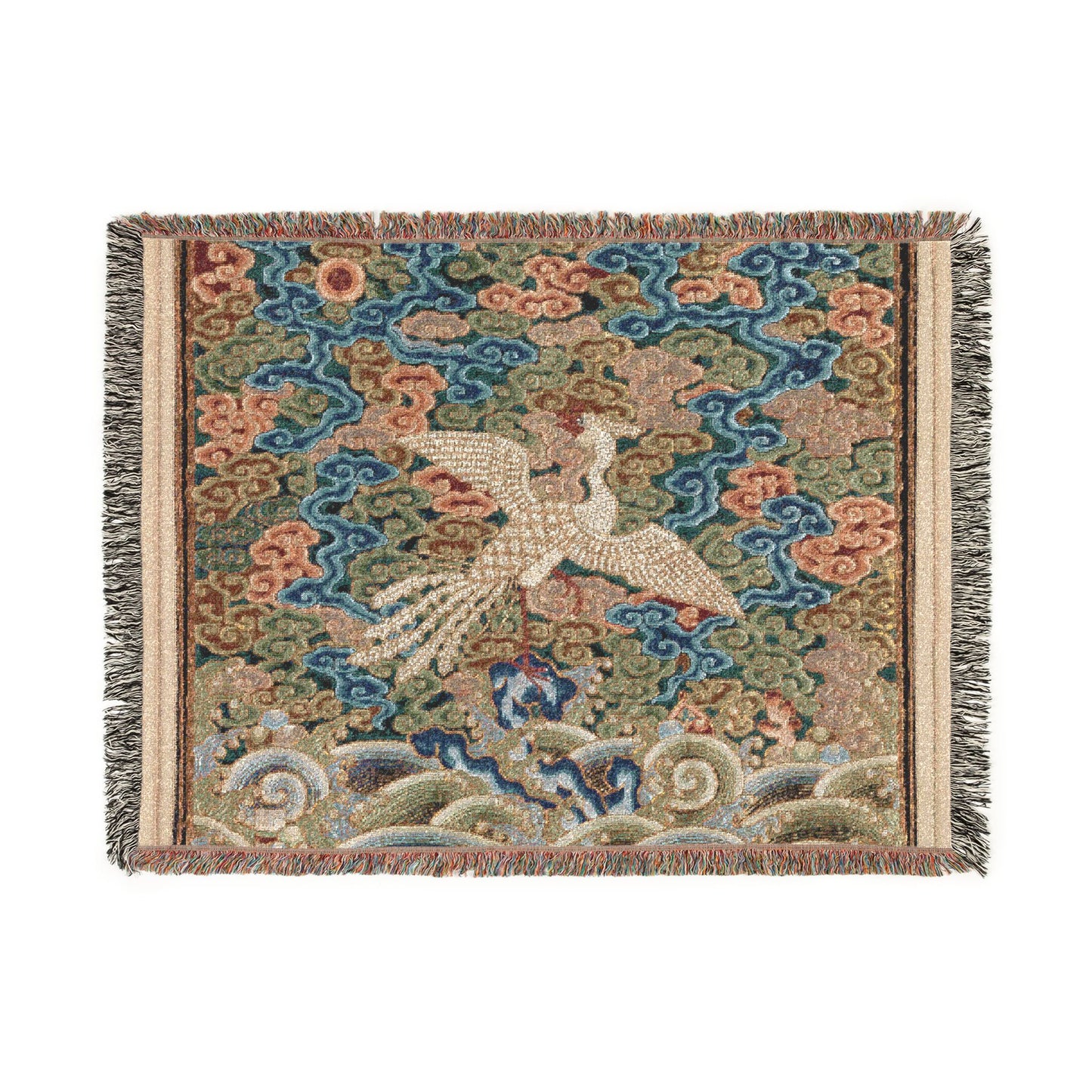 148_rank-badge-with-silver-pheasant | Woven Tapestry Blanket