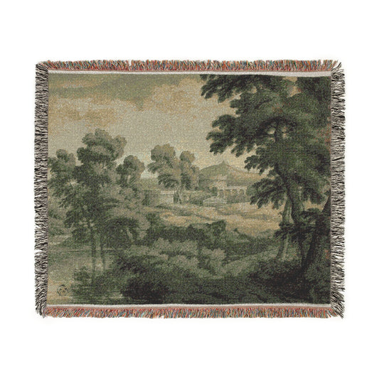 Italianate Landscape (school of Poussin) Tapestry Blanket