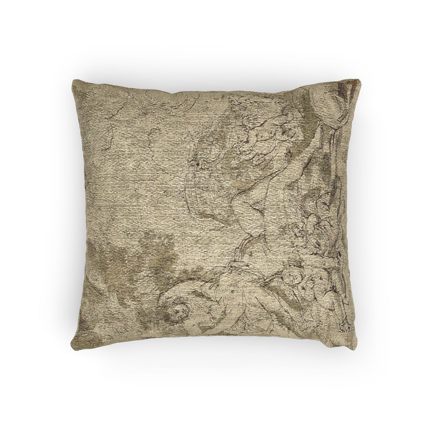 Nicolas Poussin - Figures, Chariot and Dog | Woven Pillow