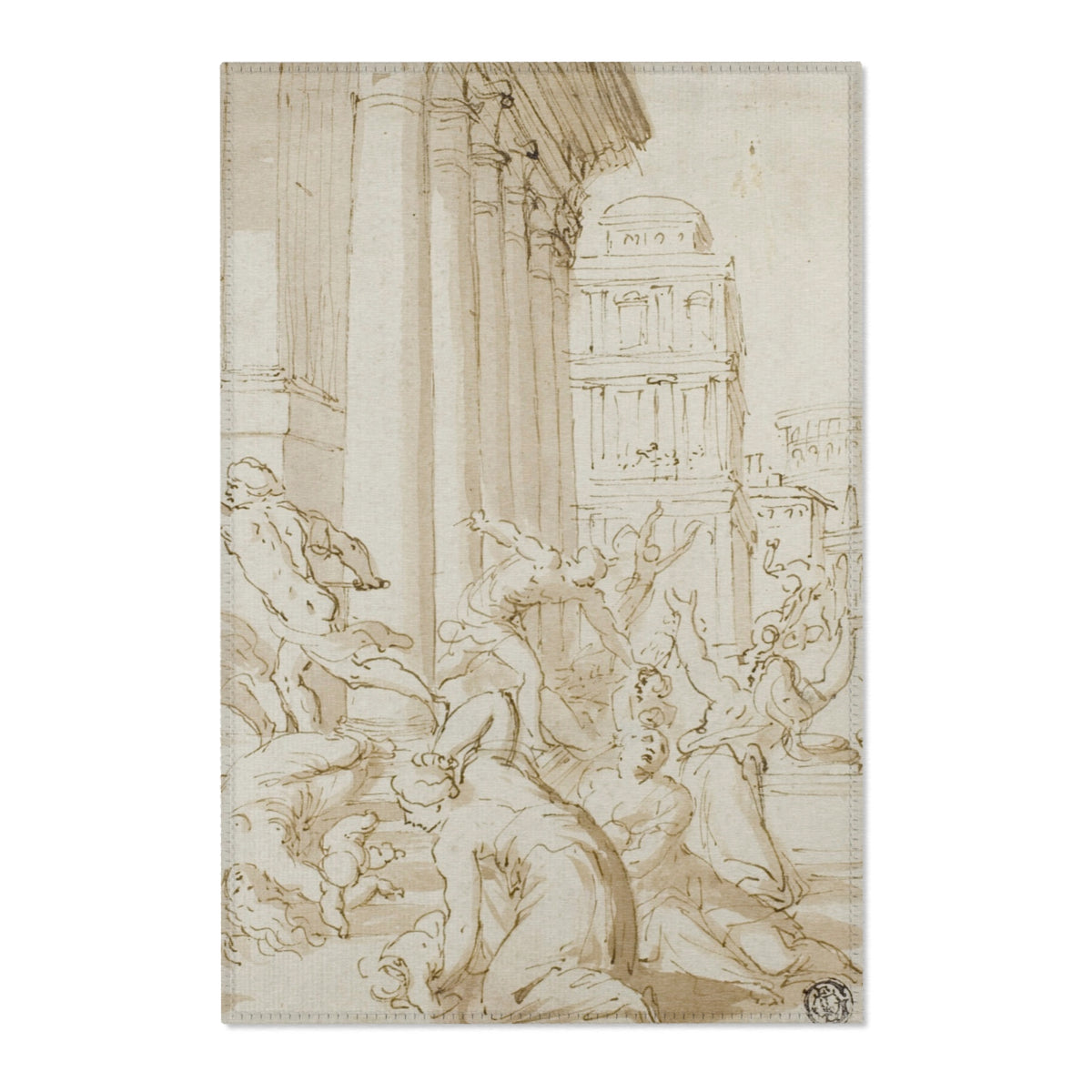 Massacre of the Innocents (school of Poussin) Area Rug