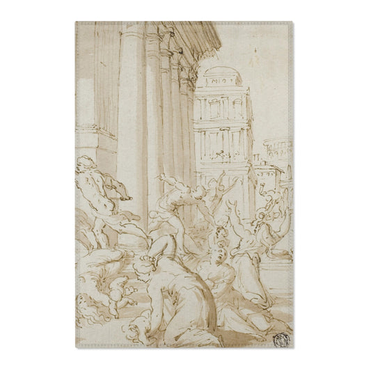 Massacre of the Innocents (school of Poussin) Area Rug