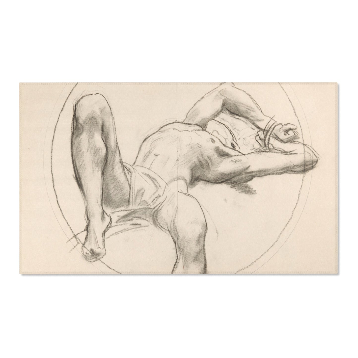 John Singer Sargent - Bound Man (recto); Sketch of Bound Man (verso) | Area Rug