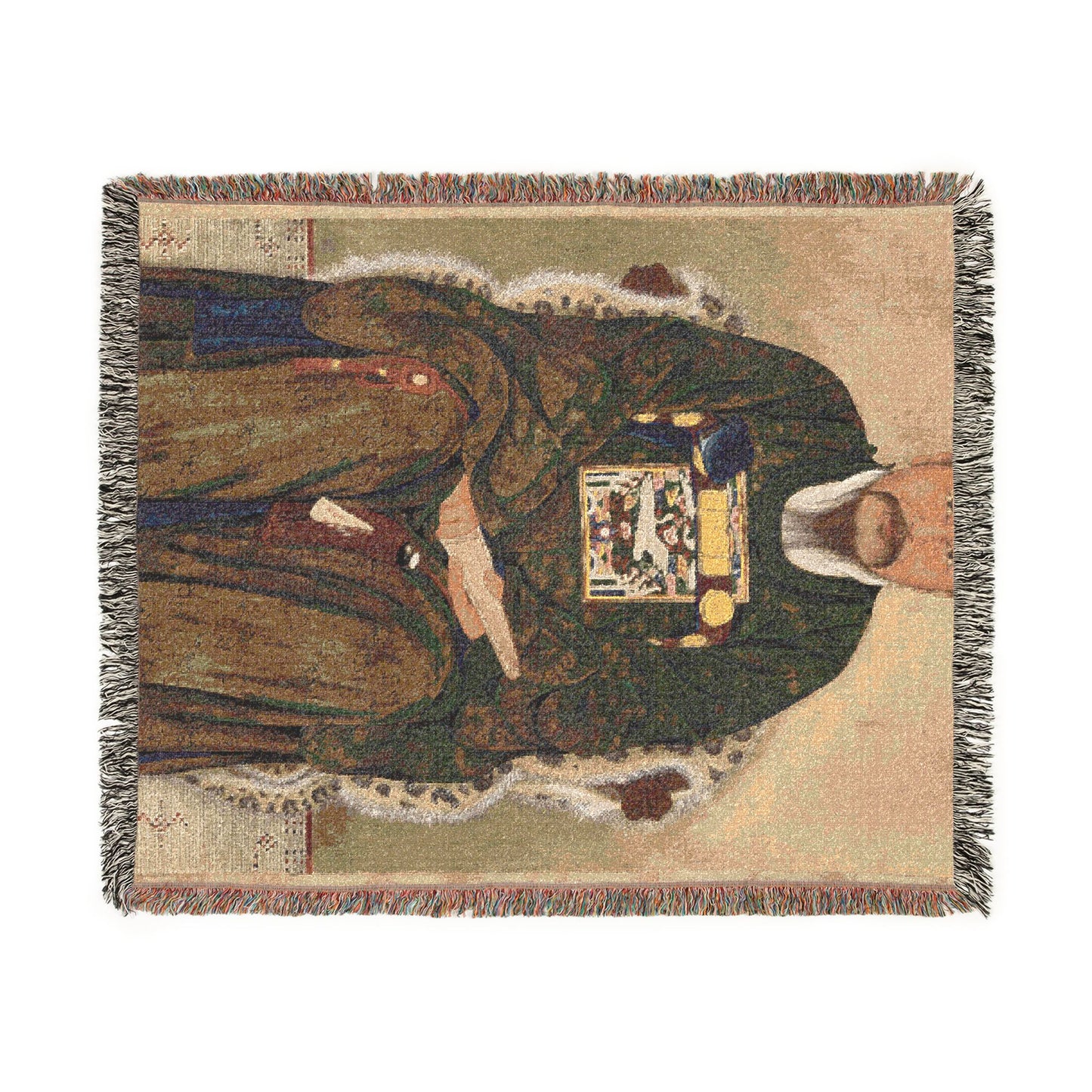 Portrait of a Government Official Woven Throw Blanket