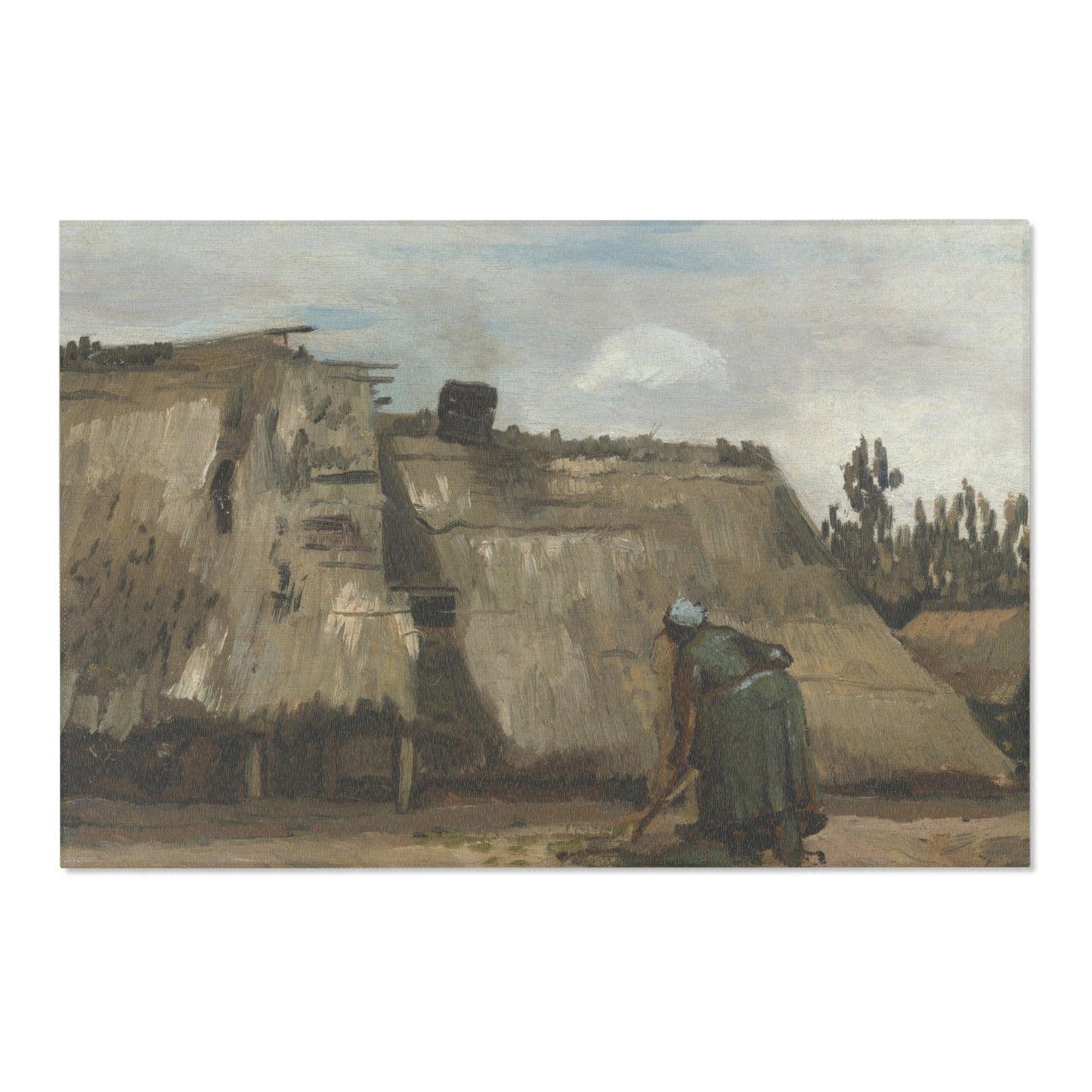 Vincent van Gogh - A Peasant Woman Digging in Front of Her Cottage | Area Rug