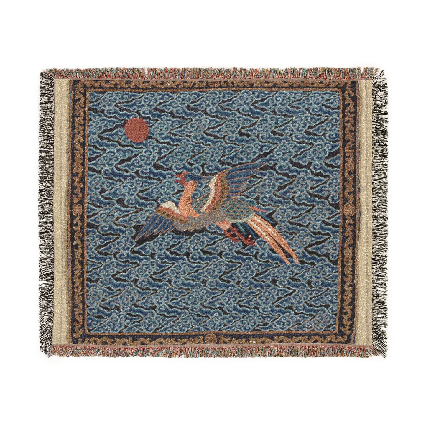 140_rank-badge-with-pheasant | Woven Tapestry Blanket