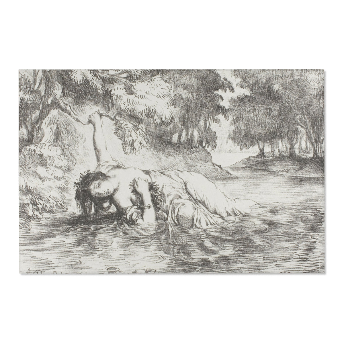 Ophelia's Death — Delacroix Area Rug