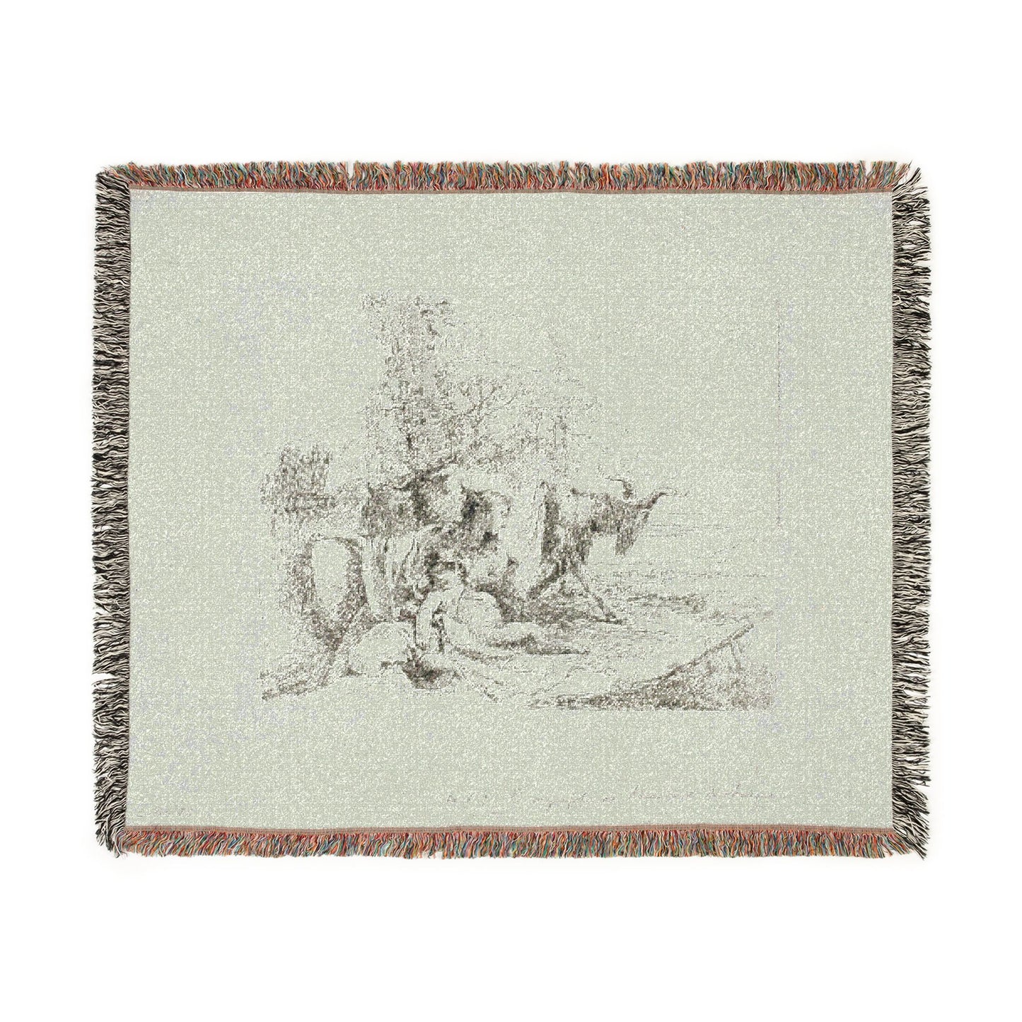 Giovanni Battista Tiepolo - A Nymph with a Small Satyr and Two Goats, from Capricci | Woven Tapestry Blanket