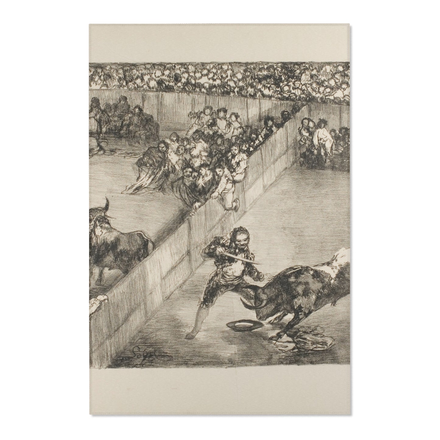 Francisco José de Goya y Lucientes - Bullfight in a divided ring, from The Bulls of Bordeaux | Area Rug