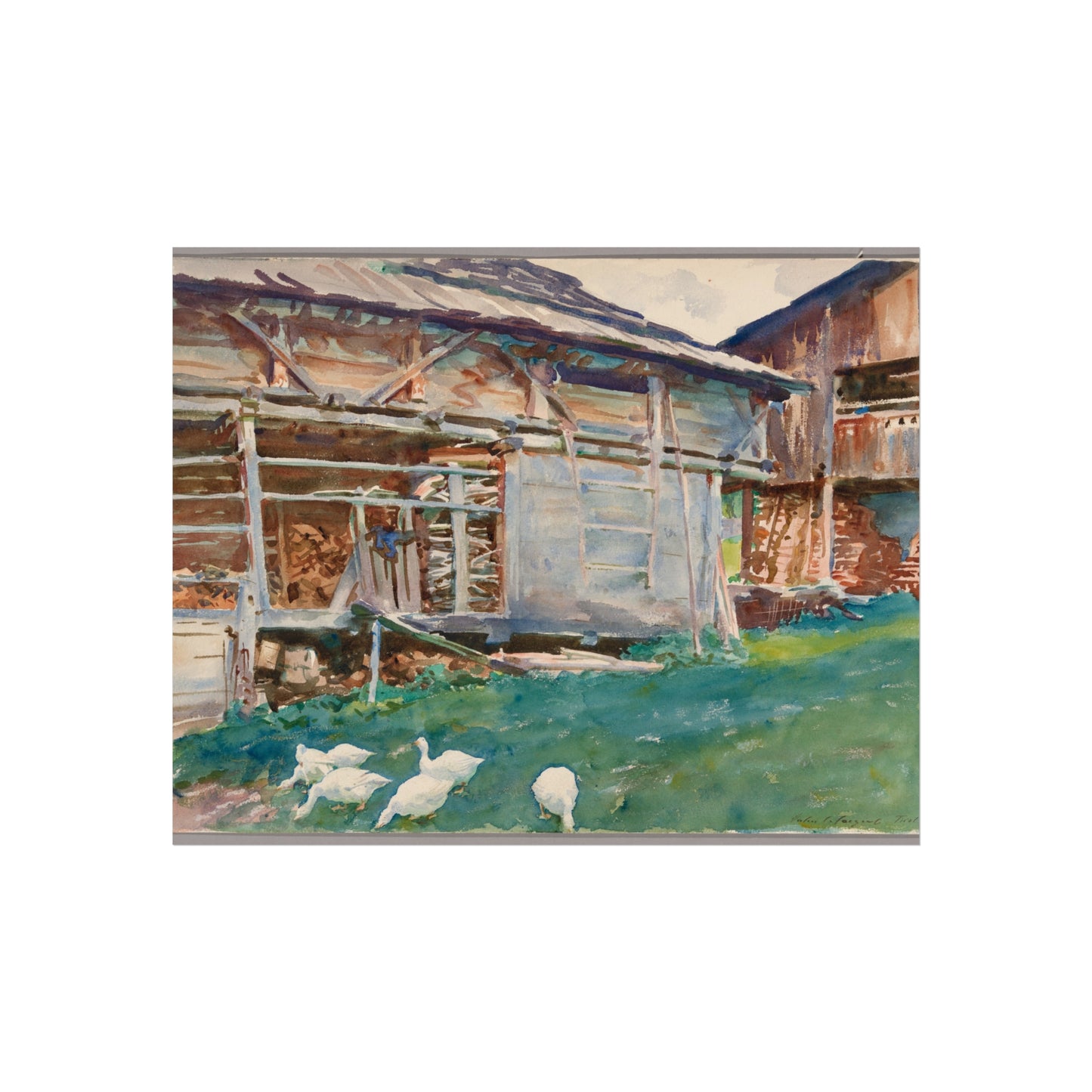 John Singer Sargent - Woodsheds, Tyrol | Fine Art Poster