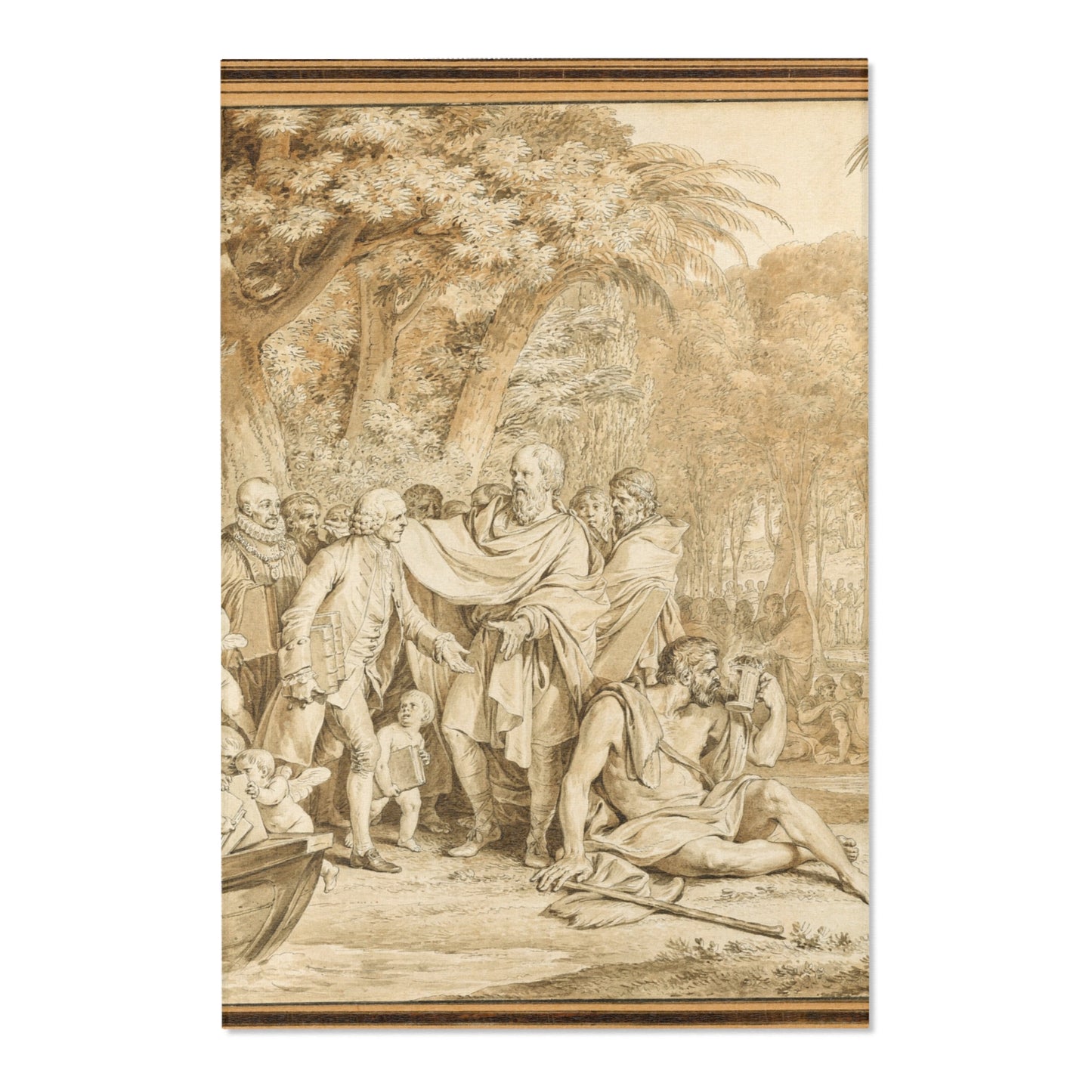 Jean Michel Moreau - The Arrival of Jean-Jacques Rousseau to the Champs-Élysées | Area Rug