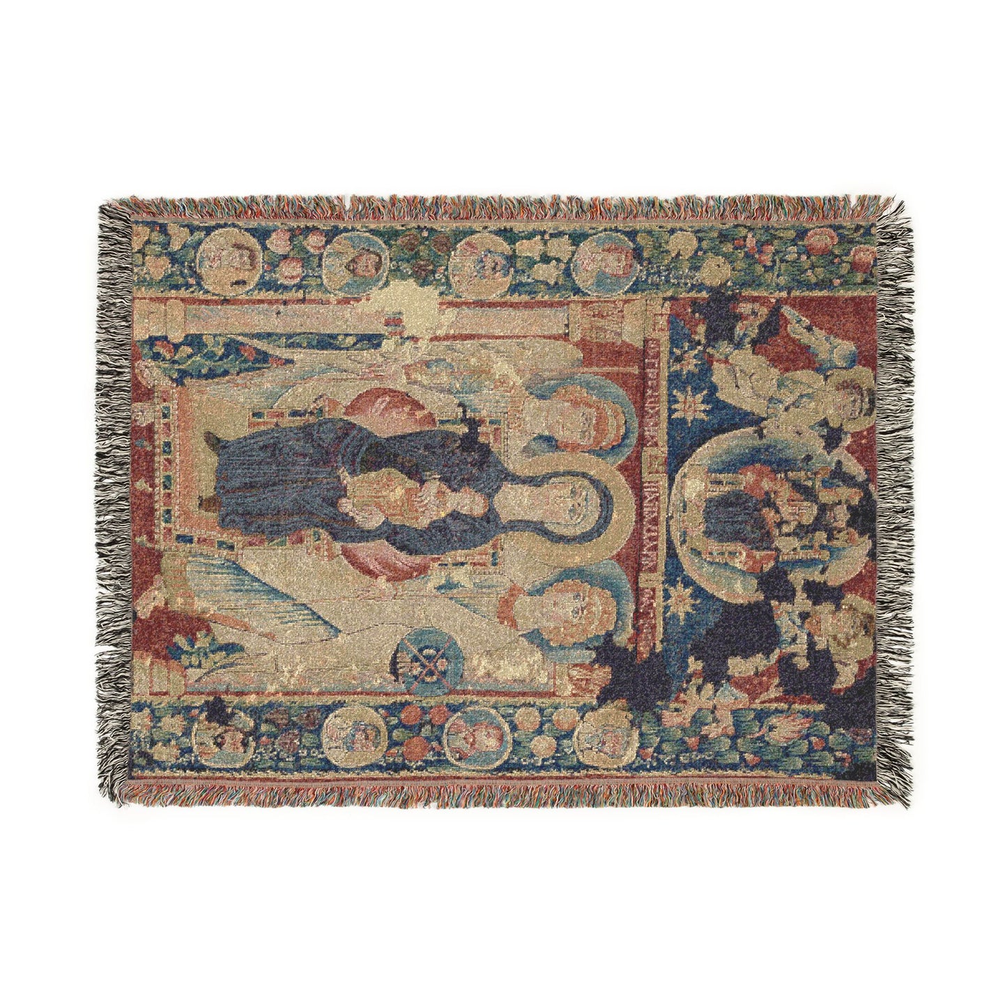 Icon of the Virgin and Child Woven Throw Blanket