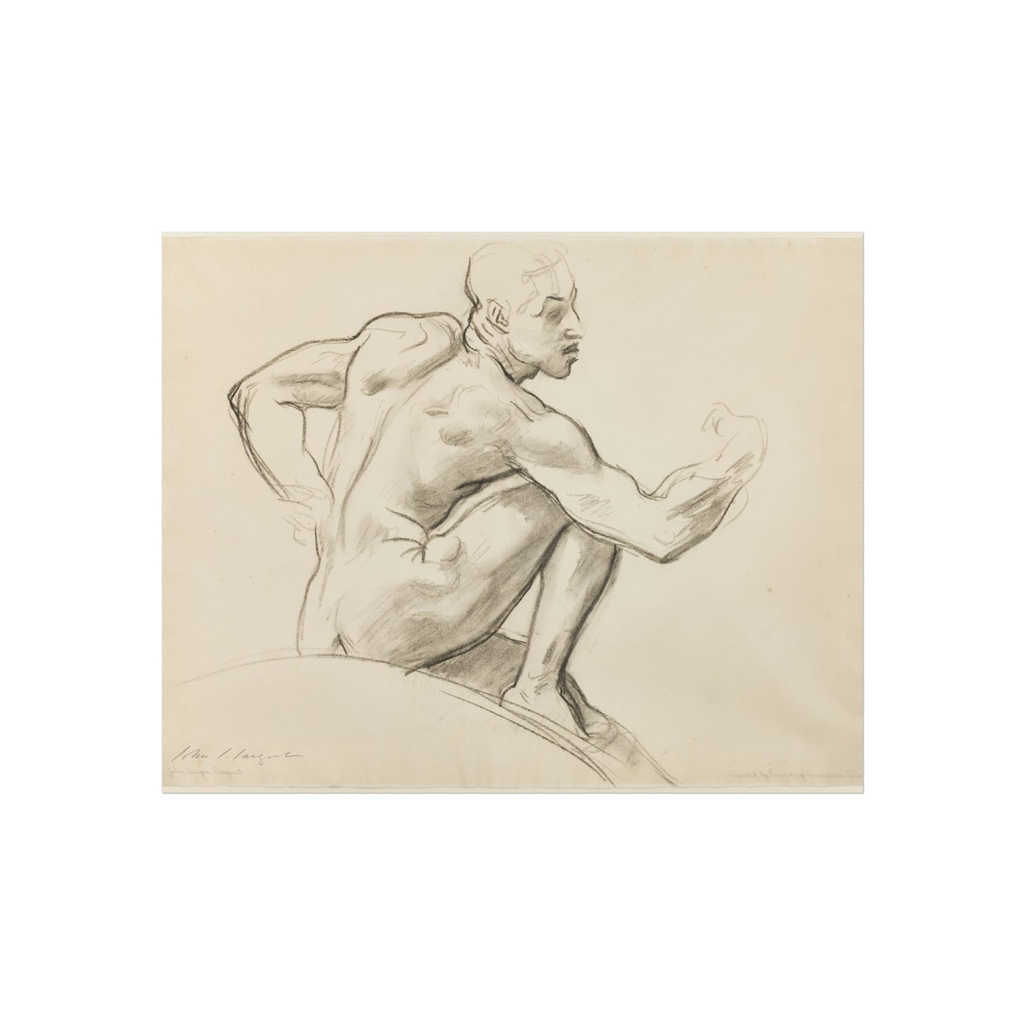 John Singer Sargent - Seated Male Nude | Fine Art Poster