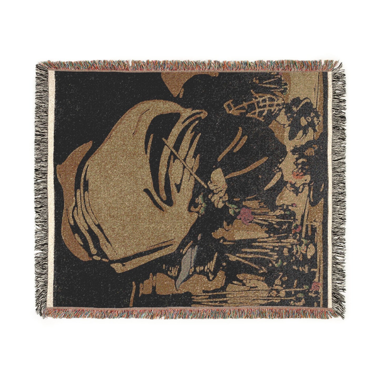 London Types: Flower Girl Woven Throw Blanket