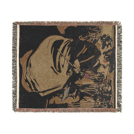 London Types: Flower Girl Woven Throw Blanket