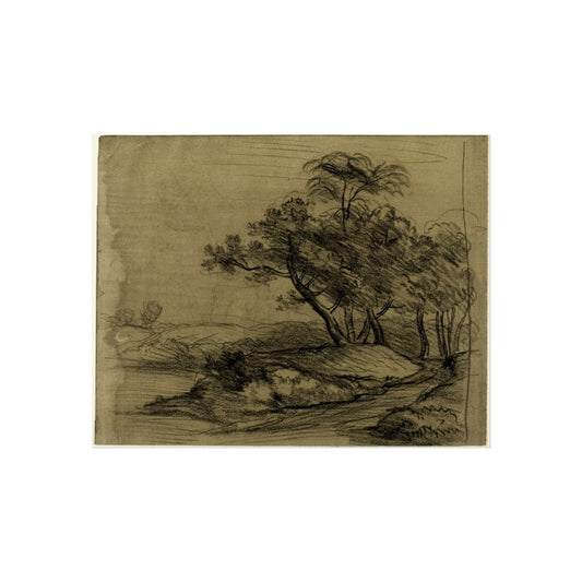River Bank with Trees (recto); Herd of Cattle Beneath Trees, with Inset Sketch of Landscape (verso) — John Constable Fine Art Poster