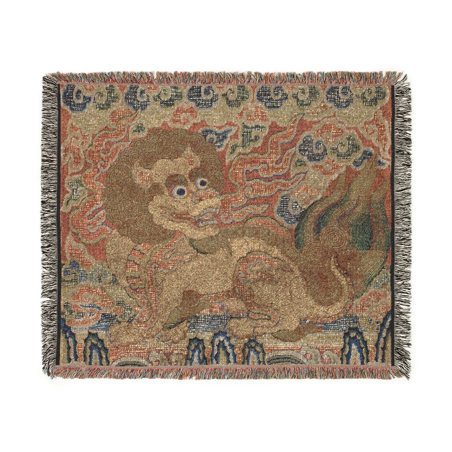 152_rank-badge-with-lion-ming | Woven Tapestry Blanket