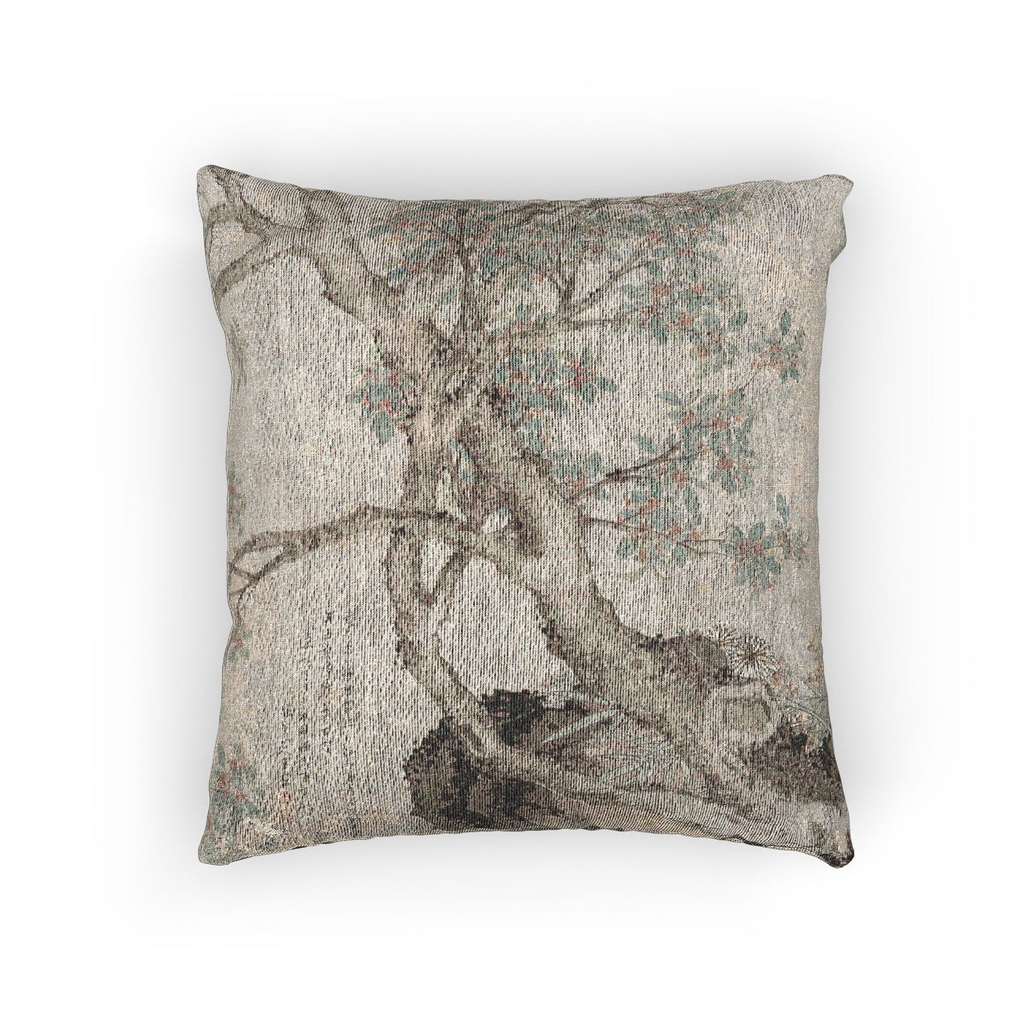 090_yellow-chrysanthemums-and-red-osmanthus | Woven Pillow