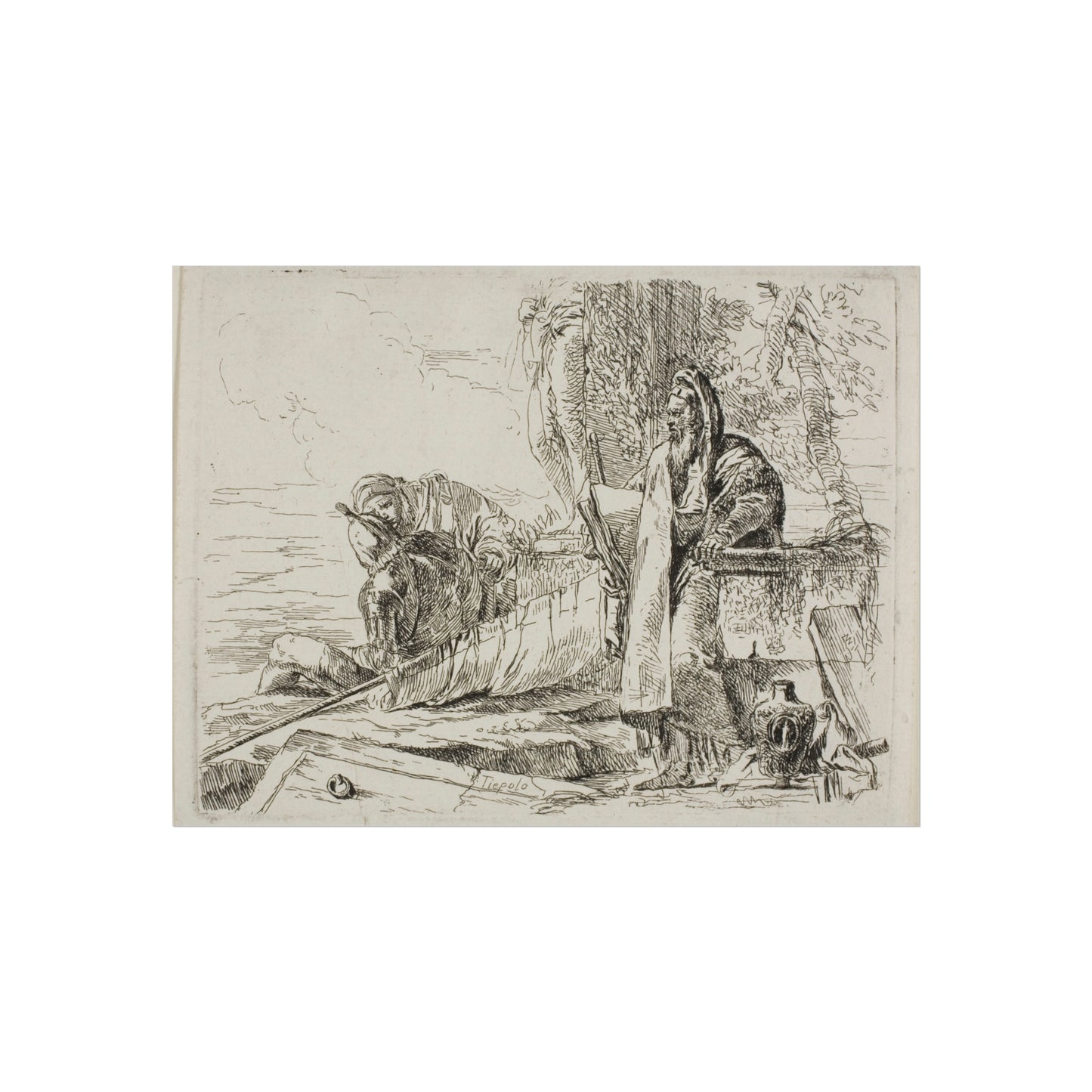 Giovanni Battista Tiepolo - Standing Philosopher and Two Other Figures, from Capricci | Fine Art Poster