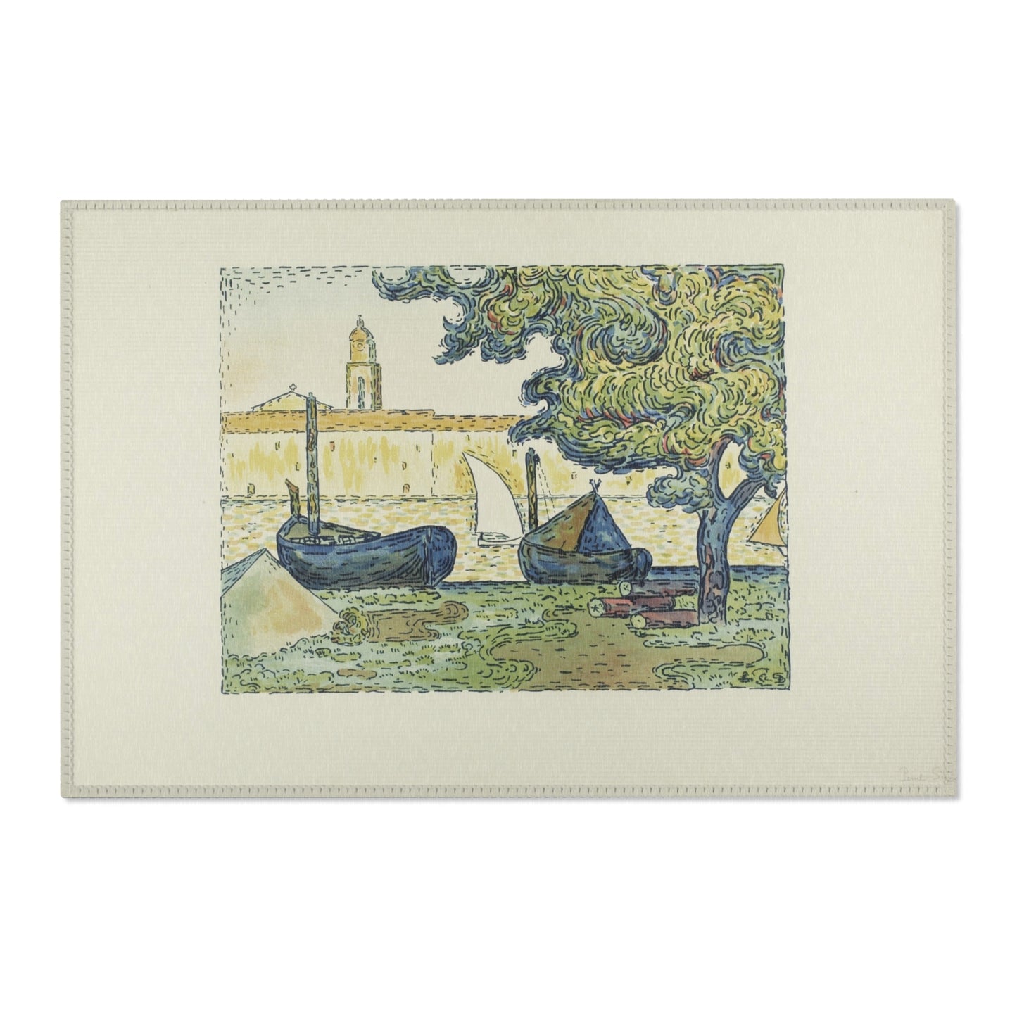 Paul Signac - The Port of St. Tropez II, from the seventh album of L'Estampe originale | Area Rug