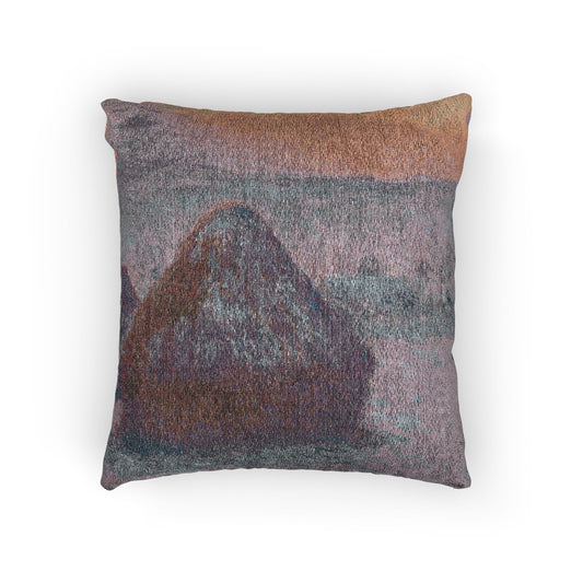 Stacks of Wheat (Sunset, Snow Effect) — Monet Pillow