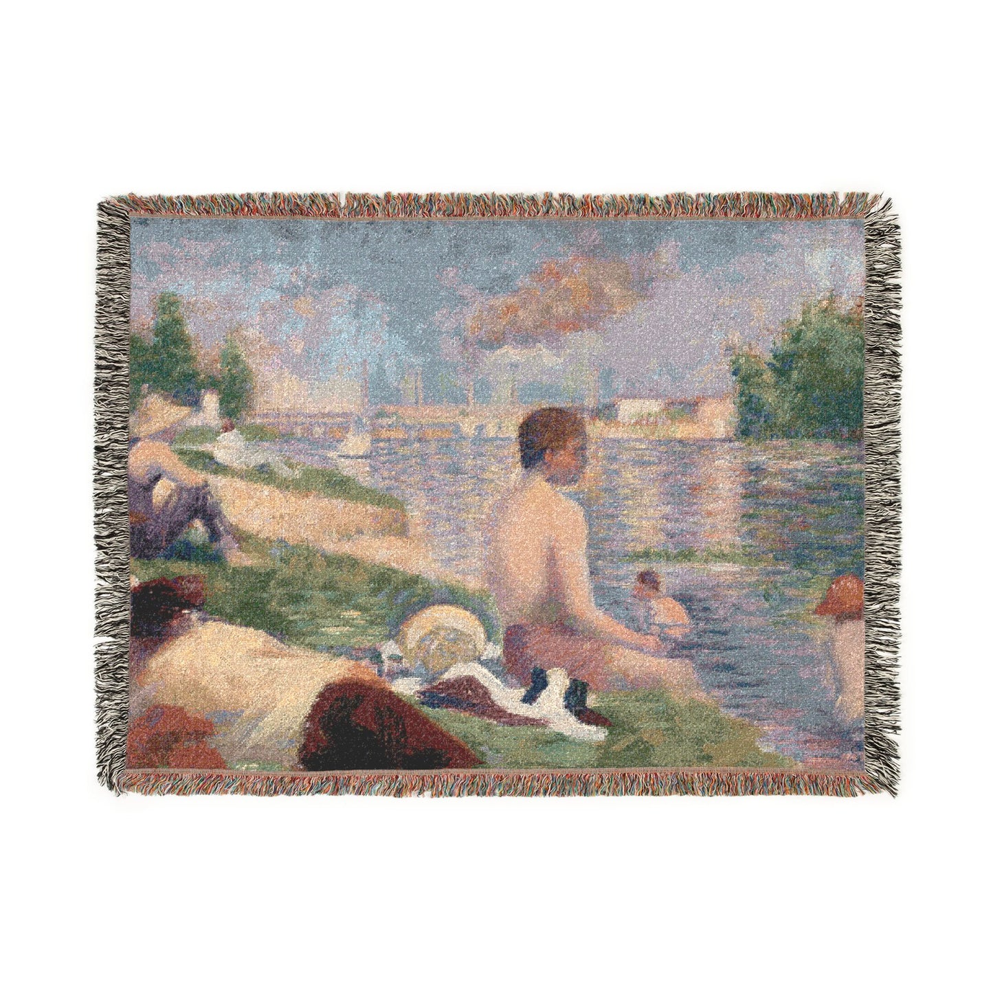 Georges Seurat - Final Study for Bathers at Asnières | Woven Tapestry Blanket