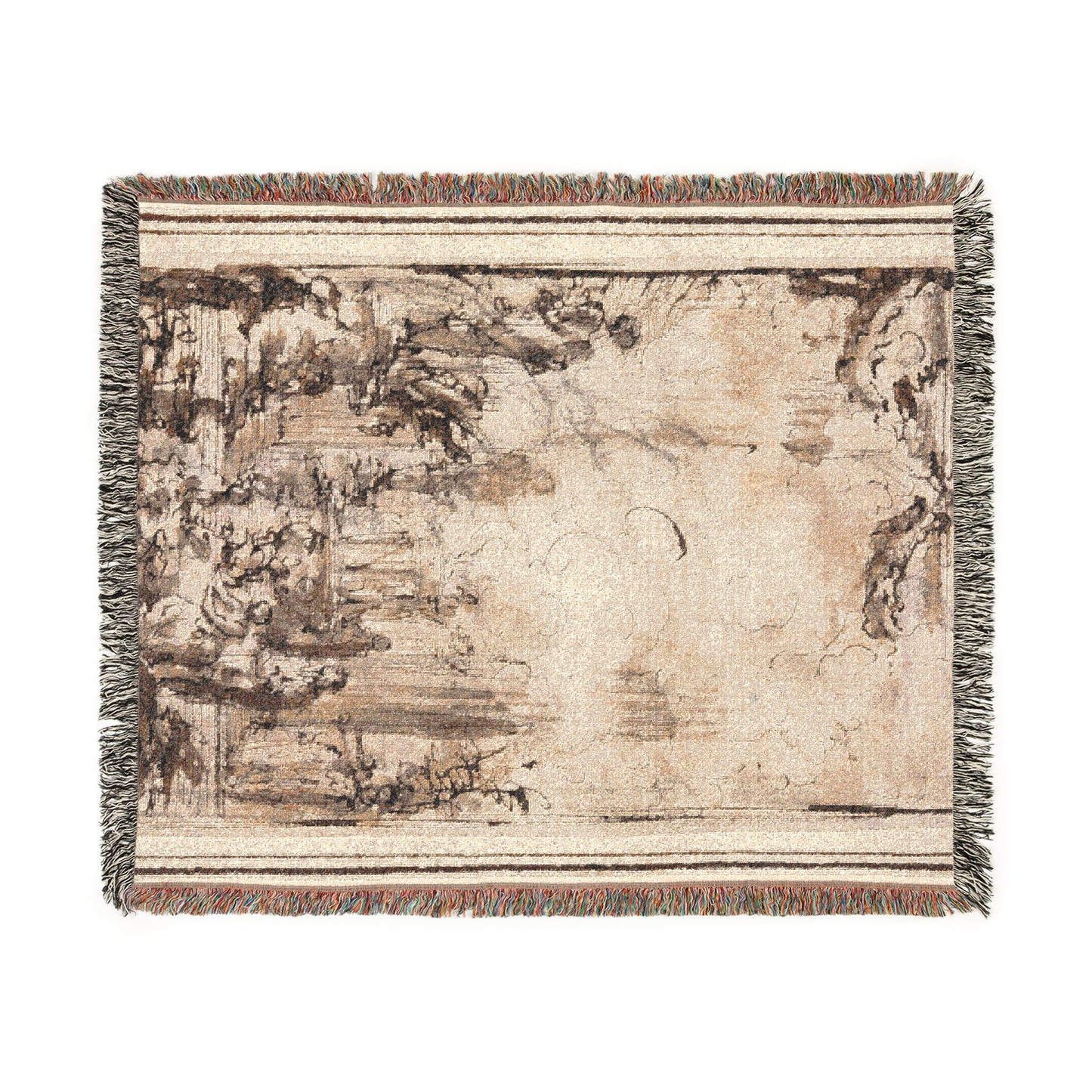 Sacrificial Offering in a Temple Woven Throw Blanket