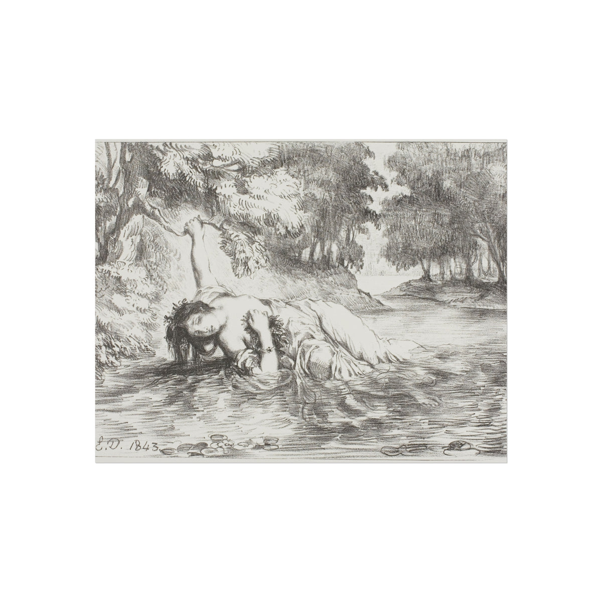Ophelia's Death — Eugène Delacroix Fine Art Poster