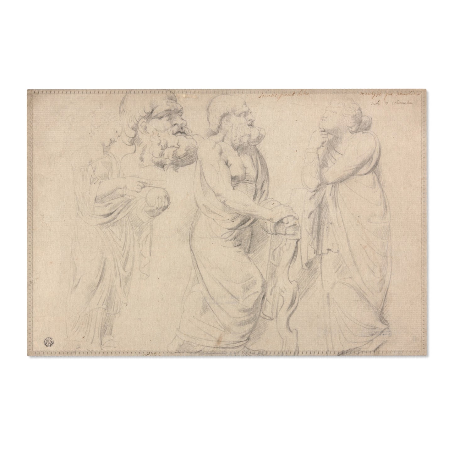 Peter Paul Rubens - Studies of a Roman Sarcophagus | Area Rug