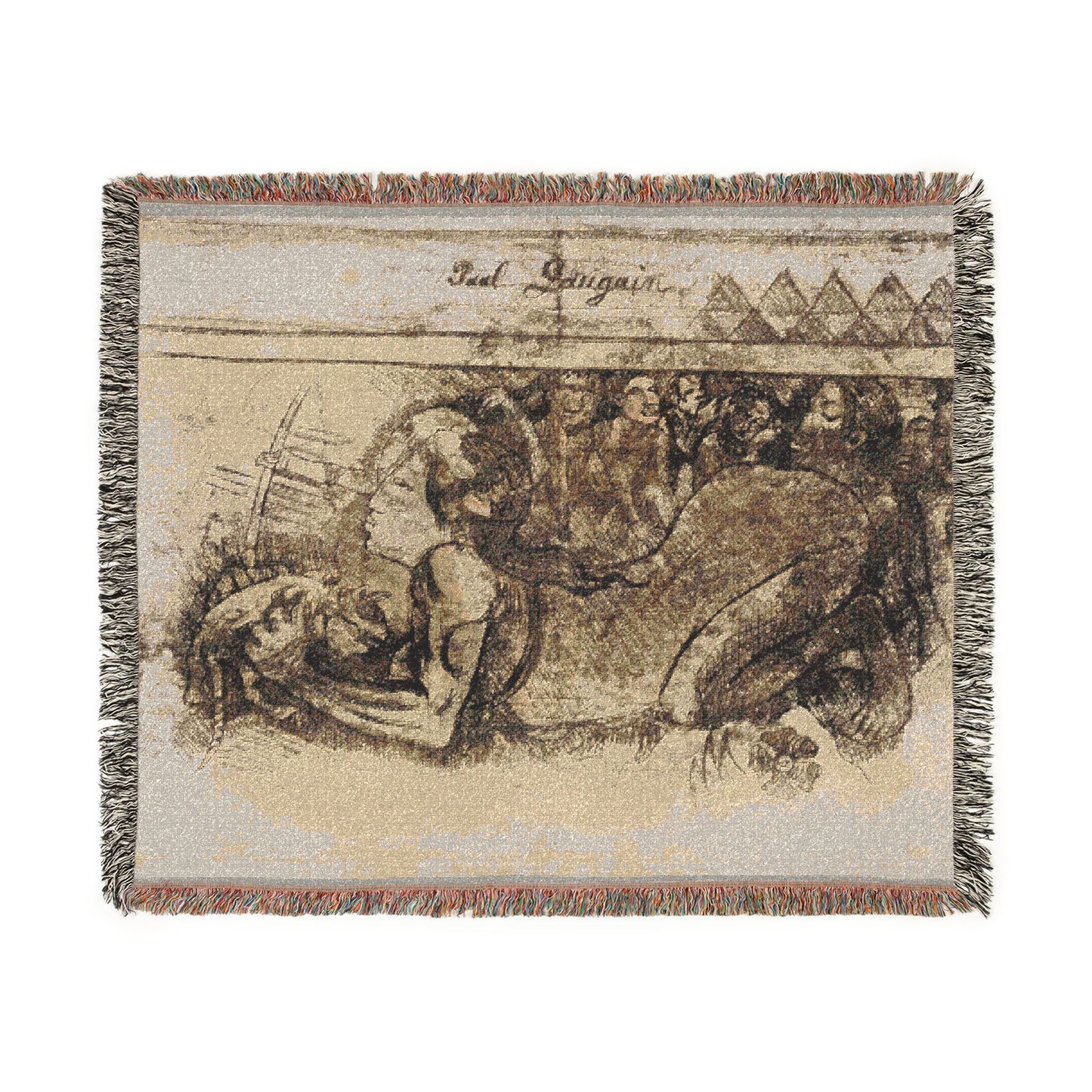 Paul Gauguin - Woman with a Cat | Woven Tapestry Blanket