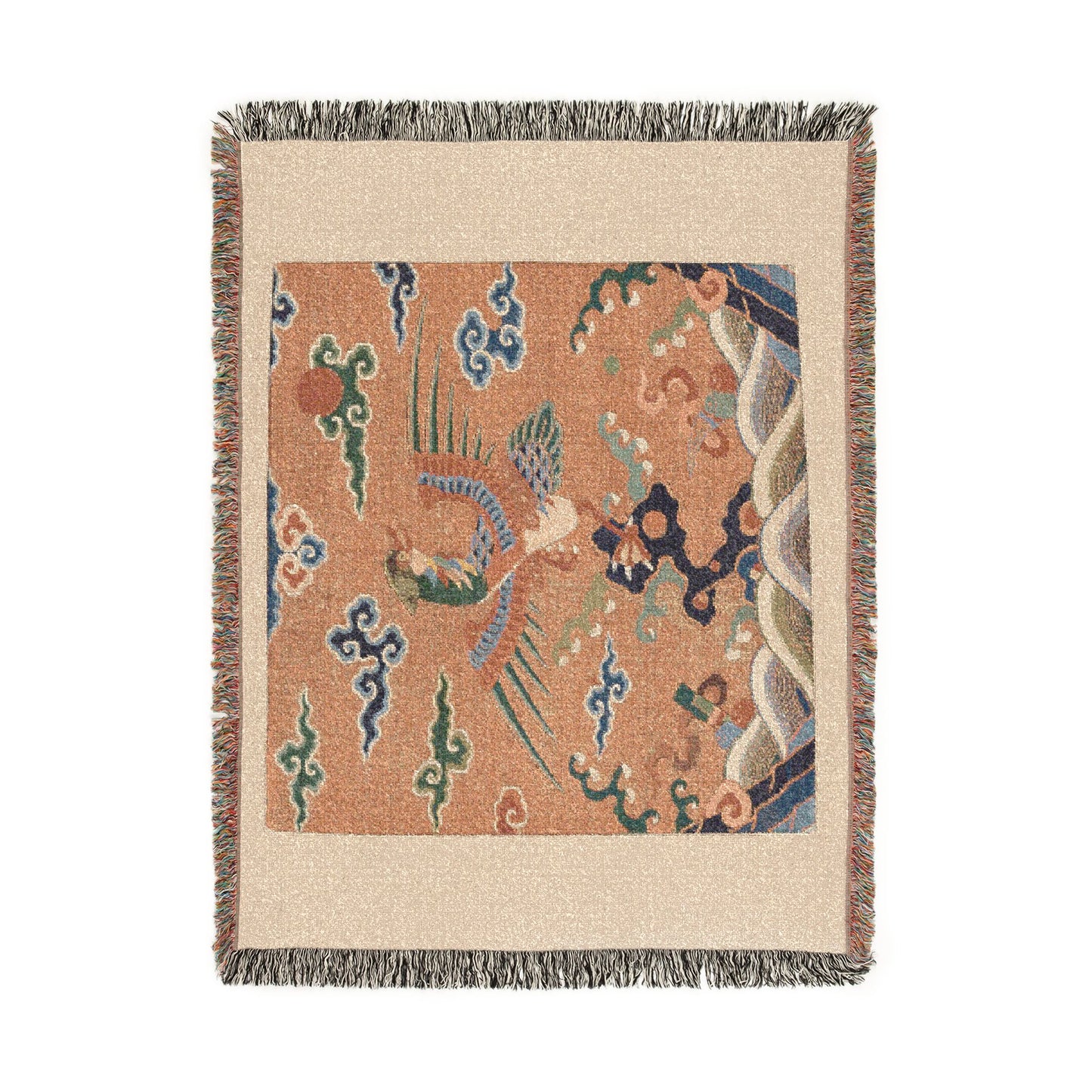 142_rank-badge-with-mandarin-duck | Woven Tapestry Blanket