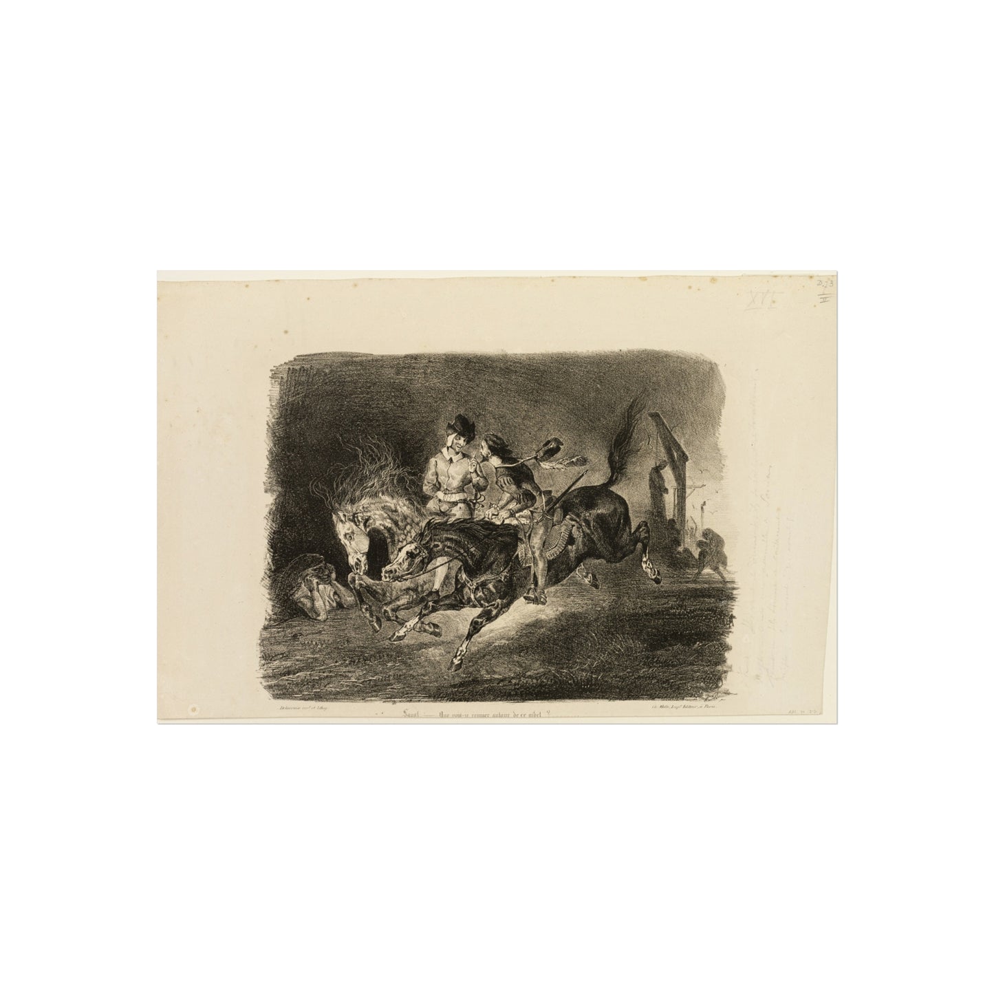 Eugène Delacroix - Faust and Mephistopheles Galloping Through the Night of the Witches' Sabbath | Fine Art Poster